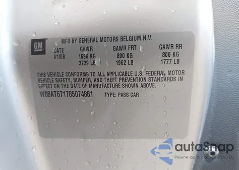 2008 Saturn Astra Xr из США, поврежденный, VIN W08AT671785074861